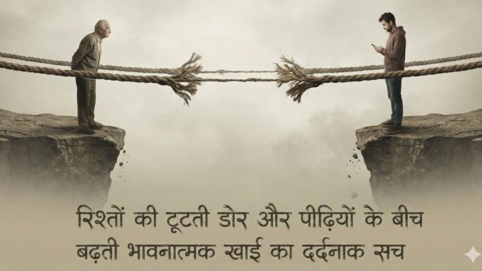 बिखरते रिश्तों की भीड़ में अकेला इंसान खामोश खड़ा