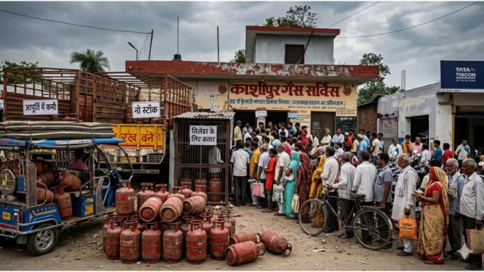 सिलेंडर के लिए बढ़ी भीड़, लोगों में गैस को लेकर चिंता