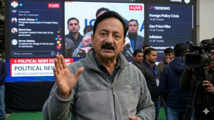 गैस महंगाई और विदेश नीति पर बयान देते करण महारा