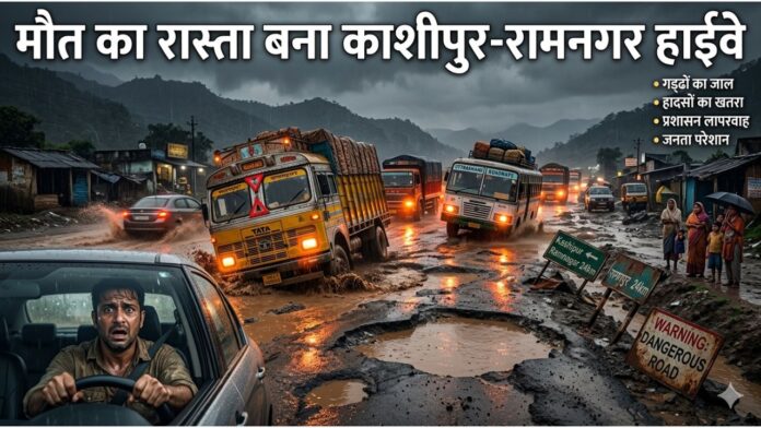 सड़क नहीं, ये है मौत का कुआँ - काशीपुर-रामनगर(प्रतीकात्मक चित्र)