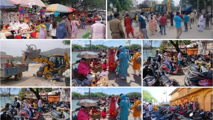 आस्था के आंगन में अतिक्रमण का ग्रहण और प्रशासन की लापरवाही।