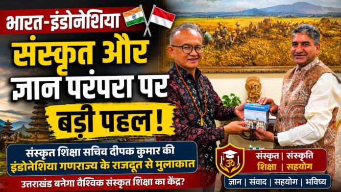 इंडोनेशिया संग संस्कृत सहयोग पर चर्चा करते सचिव दीपक कुमार एवं प्रतिनिधिमंडल