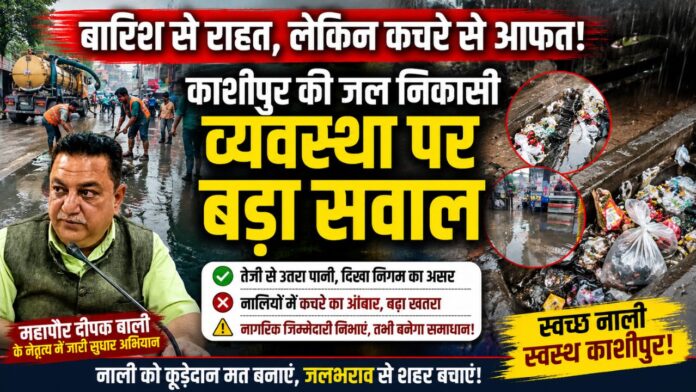 नालियों में कचरा, बारिश में जलभराव ने बढ़ाई शहर की चिंता