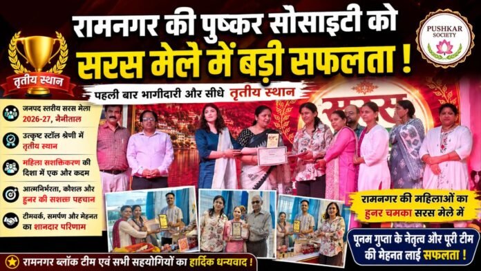 सरस मेले में सम्मान पाकर खिले पुष्कर सोसाइटी के चेहरे