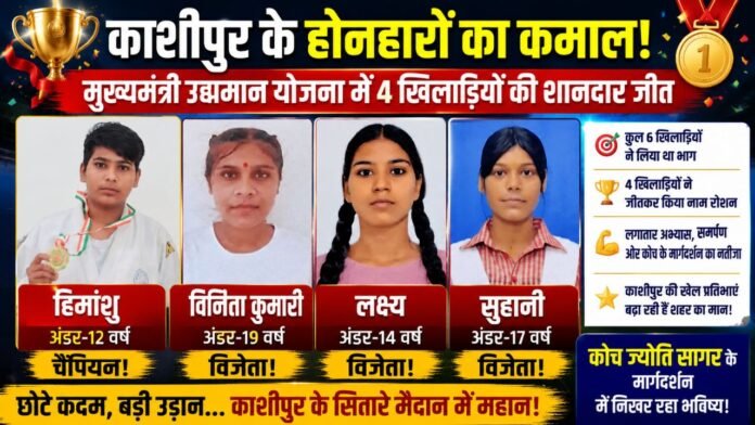 चार विजेता खिलाड़ियों ने शानदार प्रदर्शन से बढ़ाया क्षेत्र का गौरव।